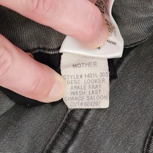 Mother Looker Ankle‎ Fray Jeans Womens 26 Last Chance Saloon Gray Distressed - Picture 4 of 11